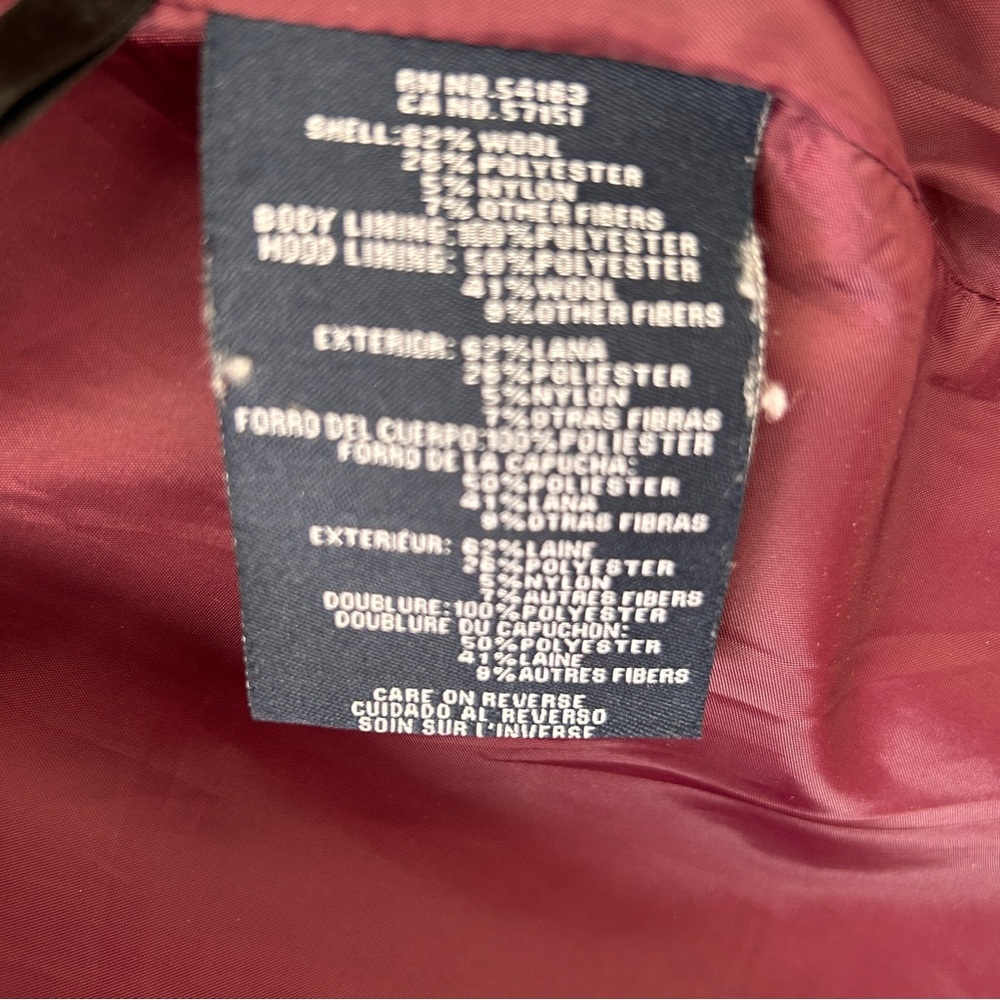 Tommy Hilfiger Women’s Small Wool Blend Coat Jacket Red Hooded Preppy Church EUC - Picture 6 of 15